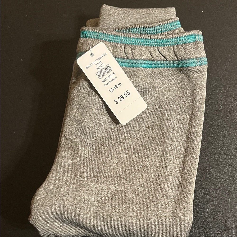 L.L. Bean Kids Gray Joggers with Teal Trim